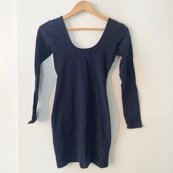 American Apparel Navy Blue Backless BodyCon Dress Size L - Picture 1 of 2